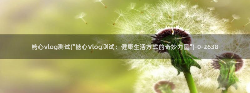 糖心vlog视频深夜:糖心vlog测试(